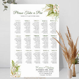 Delicate Pampa's Neem een pew Wedding Seat Grafiek Poster