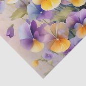 Delicate Pansy Flowers in Zachte Waterverf Tissuepapier (Detail)