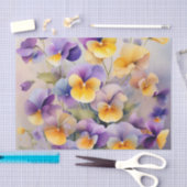 Delicate Pansy Flowers in Zachte Waterverf Tissuepapier (Craft)