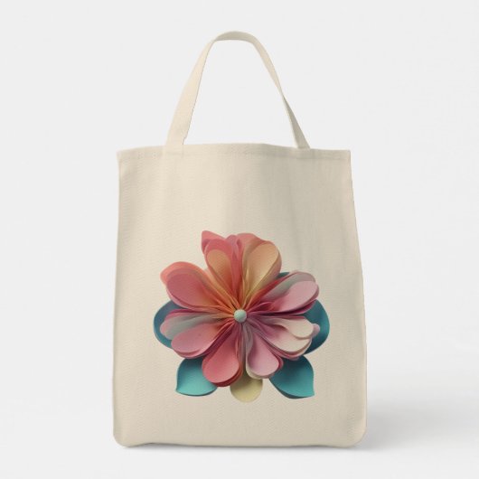Delicate Paper Petal Bloom Tote Bag (Achterkant)