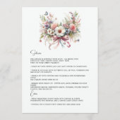 Delicate Pastel Bloemen Boog Bloemige Baby Shower Menu (Achterkant)