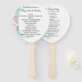 Delicate Pastel Bloemen Trouwprogramma Handwaaier (Voorkant en achterkant)