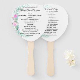 Delicate Pastel Bloemen Trouwprogramma Handwaaier