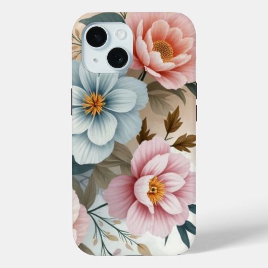 Delicate Pastel Bloemenpatroon Case-Mate iPhone Case (Achterkant)