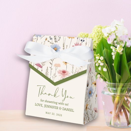 Delicate Pastel Boho Floral Baby shower Bedankdoosjes