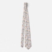 Delicate Pastel Herfst Wilde Bloemen Waterverf Stropdas (Achterkant)