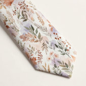 Delicate Pastel Herfst Wilde Bloemen Waterverf Stropdas