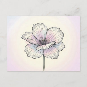 Delicate Pastel Klaproos Bloem Briefkaart
