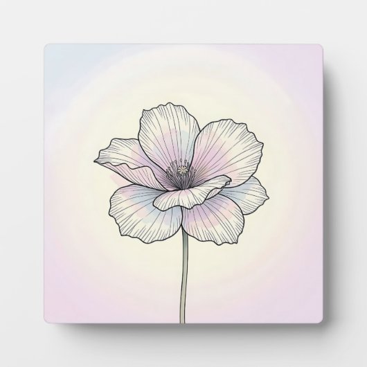 Delicate Pastel Klaproos Bloem Fotoplaat (Voorkant)