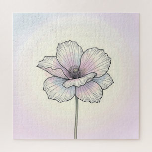 Delicate Pastel Klaproos Bloem Legpuzzel