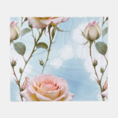Delicate Pastel Kleur Rozen Op Een Verlopen Lucht Fleece Deken (Voorkant (Horizontaal))