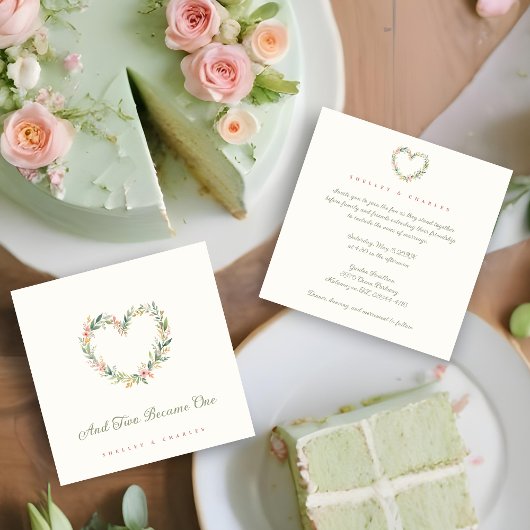 Delicate Pastel Pink Romantic Heart-Shape Wreath Kaart