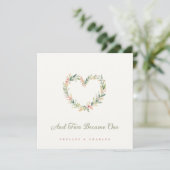 Delicate Pastel Pink Romantic Heart-Shape Wreath Kaart (Staand voorkant)