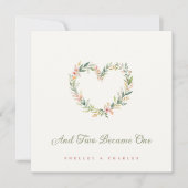 Delicate Pastel Pink Romantic Heart-Shape Wreath Kaart (Voorkant)