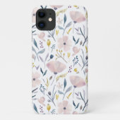 Delicate Pastel Roze Blauw Bloem Vrouwelijk Case-Mate iPhone Case (Achterkant)