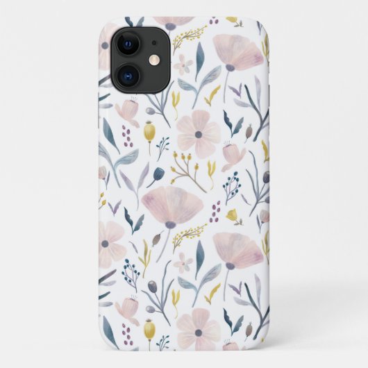 Delicate Pastel  Roze Blauw Bloem Vrouwelijk Case-Mate iPhone Case (Achterkant)