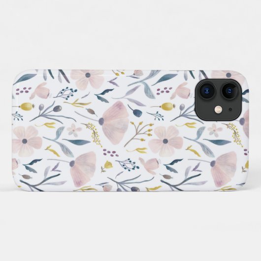 Delicate Pastel  Roze Blauw Bloem Vrouwelijk Case-Mate iPhone Case (Achterkant (horizontaal))