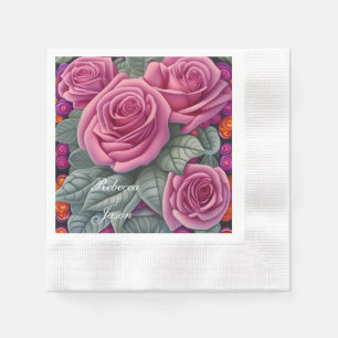 Delicate Pastel Roze Trouwrozen Servet
