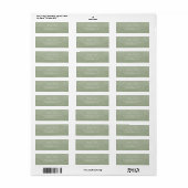 Delicate Pastel Saliegroen Huwelijk Etiket (Full Sheet)