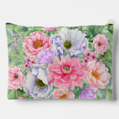 Delicate Pastel Waterverf Bloemen Cosmetische Tas (Achterkant)