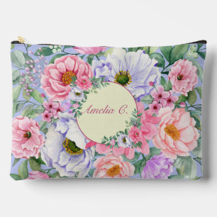 Delicate Pastel Waterverf Bloemen Cosmetische Tas