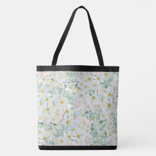 Delicate pastel Waterverf madeliefjes Tote Bag