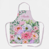 Delicate Pastel Waterverf Zomerbloemen Schort (Voorkant)