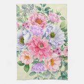 Delicate Pastel Waterverf Zomerbloemen Theedoek (Verticaal)