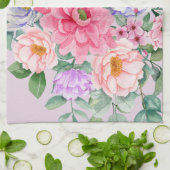 Delicate Pastel Waterverf Zomerbloemen Theedoek (Gevouwen)