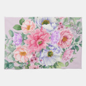 Delicate Pastel Waterverf Zomerbloemen Theedoek (Horizontaal)