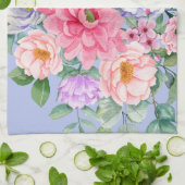 Delicate Pastel Waterverf Zomerbloemen Theedoek (Gevouwen)