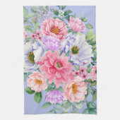 Delicate Pastel Waterverf Zomerbloemen Theedoek (Verticaal)