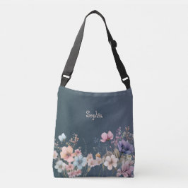 Delicate Pastel Wilde Bloemen Lente Personaliseerb Crossbody Tas
