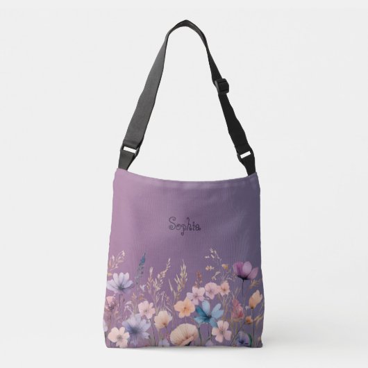Delicate Pastel Wilde Bloemen Lentepersonalisatie  Crossbody Tas (Voorkant)