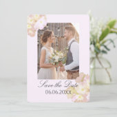 Delicate Pastel Zomer Bloem Foto Bewaar de Datum Save The Date (Staand voorkant)