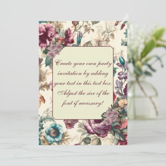 Delicate Pastel Zomer Bloemen Uitnodiging Sjabloon (Staand voorkant)