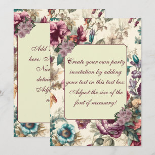Delicate Pastel Zomer Bloemen Uitnodiging Sjabloon
