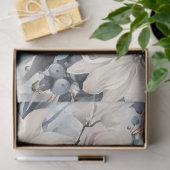  delicate pastelblauwe Waterverf bloemen Tissuepapier (Geschenk)