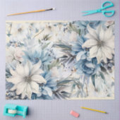  delicate pastelblauwe Waterverf bloemen Tissuepapier (Craft)
