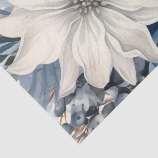  delicate pastelblauwe Waterverf bloemen Tissuepapier (Detail)