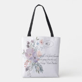 Delicate Pastelbloemen Tote Bag (Achterkant)