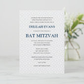 Delicate Patterned Bat Mitzvah Kaart (Staand voorkant)