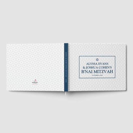 Delicate Patterned B'nai Mitzvah Gastenboek (Volledig)