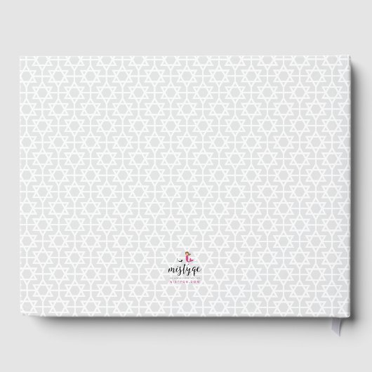 Delicate Patterned B'nai Mitzvah Gastenboek (Achterkant)