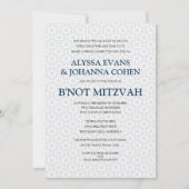 Delicate Patterned B'not Mitzvah Kaart (Voorkant)