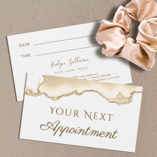 Delicate Peach Agaat Afspraakkaart Visitekaartje