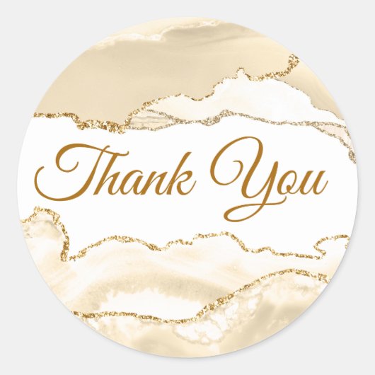 Delicate Peach Agaat Dank u Sticker (Voorkant)