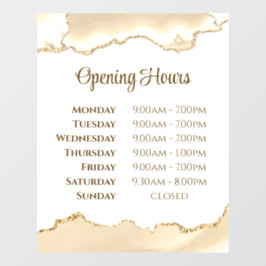 Delicate Peach Agaat Openingstijden Venster Cling Raamsticker