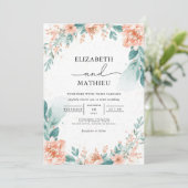 Delicate Peach Waterverf Arch Wedding Kaart (Staand voorkant)