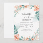 Delicate Peach Waterverf Arch Wedding Kaart (Voorkant / Achterkant)